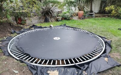 Shed base, cable trench, sunken trampoline, and a pond – all in 2 days!