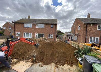 During foundation excavation using The Mini Digger Guy's mini digger and driver hire service