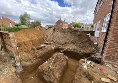 During foundation excavation using The Mini Digger Guy's mini digger and driver hire service