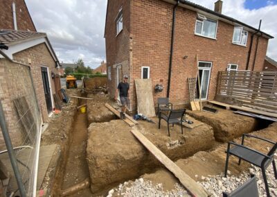 During foundation excavation using The Mini Digger Guy's mini digger and driver hire service