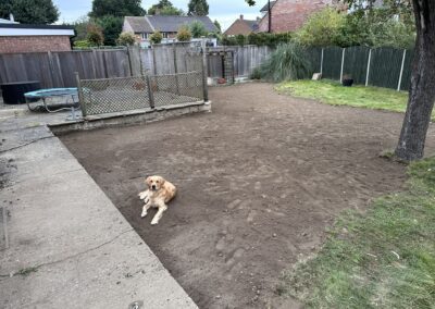 A garden after bamboo removal using a mini digger and driver hire service by The Mini Digger Guy